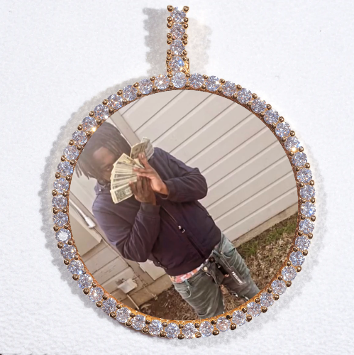 LARGE 3D CIRCLE CUSTOM PICTURE PENDANT
