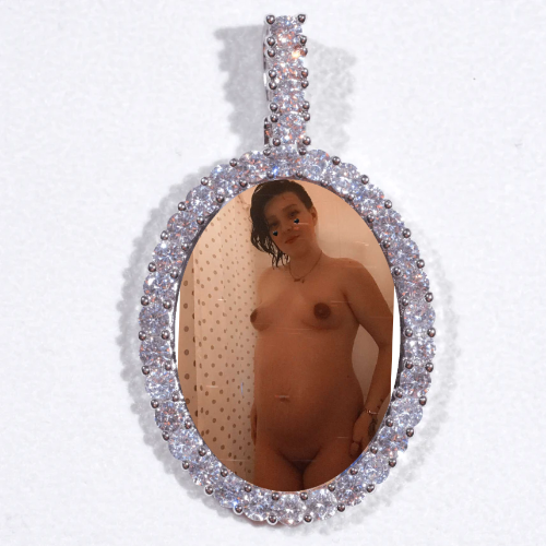 Large 3D Oval Custom Picture Pendant