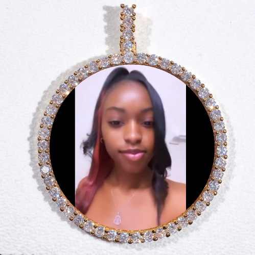LARGE 3D CIRCLE CUSTOM PICTURE PENDANT