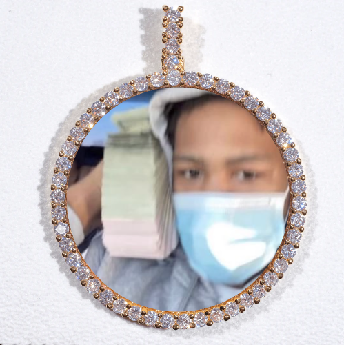 LARGE 3D CIRCLE CUSTOM PICTURE PENDANT