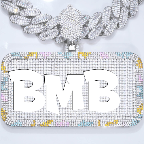 CUSTOM LETTER NECKLACE 3D COLORFUL SQUARE