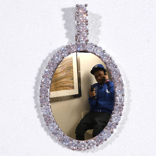 Large 3D Oval Custom Picture Pendant