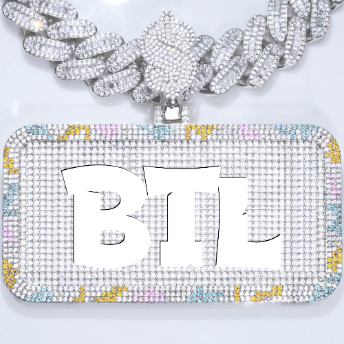 CUSTOM LETTER NECKLACE 3D COLORFUL SQUARE