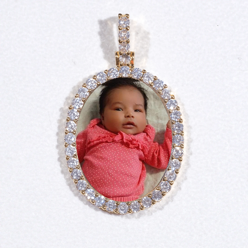 3D Oval Custom Picture Pendant