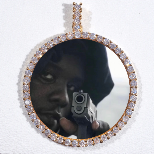 LARGE 3D CIRCLE CUSTOM PICTURE PENDANT