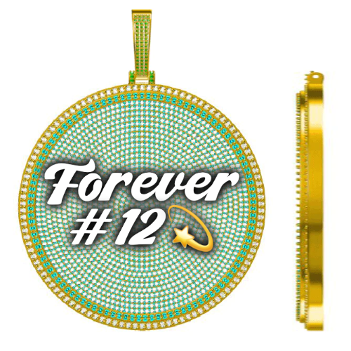 CUSTOM LETTER NECKLACE 3D BIG DISC