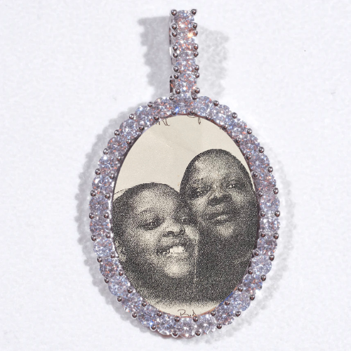 Large 3D Oval Custom Picture Pendant