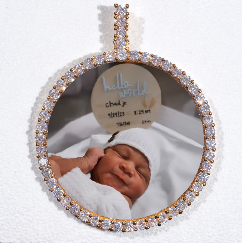 LARGE 3D CIRCLE CUSTOM PICTURE PENDANT