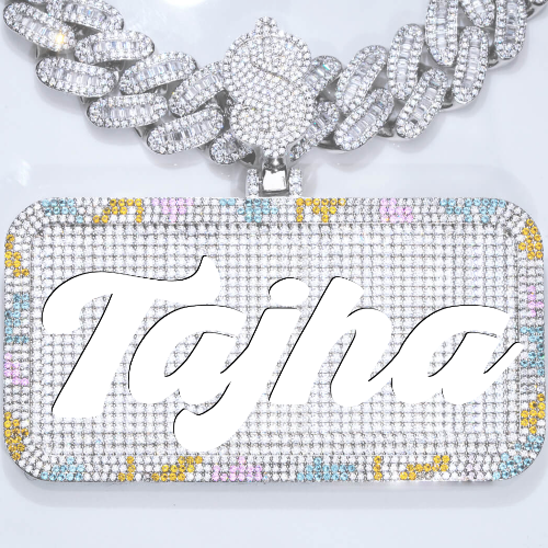 CUSTOM LETTER NECKLACE 3D COLORFUL SQUARE