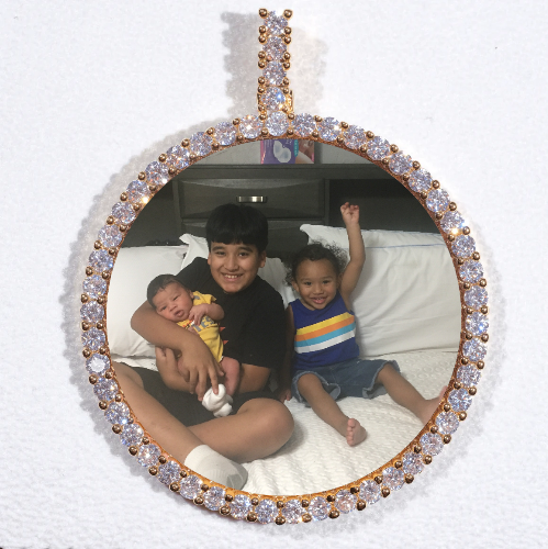 LARGE 3D CIRCLE CUSTOM PICTURE PENDANT