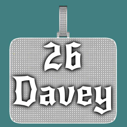 CUSTOM LETTER NECKLACE 3D BIG SQUARE