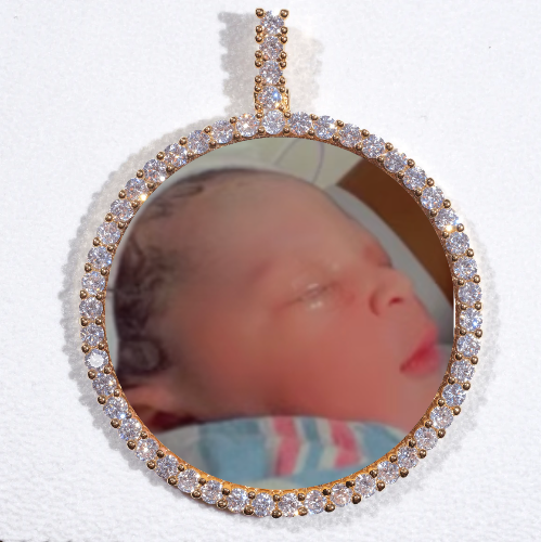 LARGE 3D CIRCLE CUSTOM PICTURE PENDANT