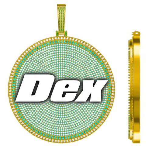 CUSTOM LETTER NECKLACE 3D BIG DISC