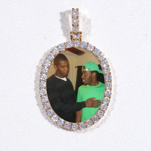 3D Oval Custom Picture Pendant