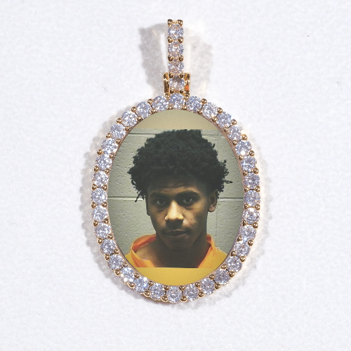 3D Oval Custom Picture Pendant