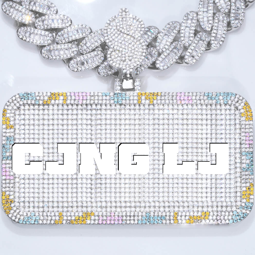 CUSTOM LETTER NECKLACE 3D COLORFUL SQUARE