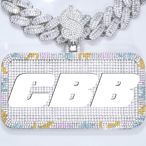 CUSTOM LETTER NECKLACE 3D COLORFUL SQUARE