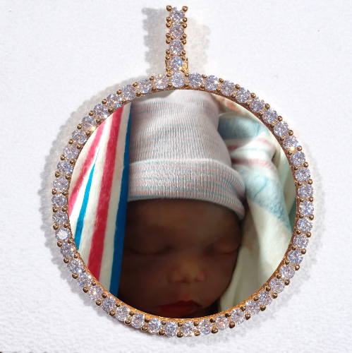 LARGE 3D CIRCLE CUSTOM PICTURE PENDANT