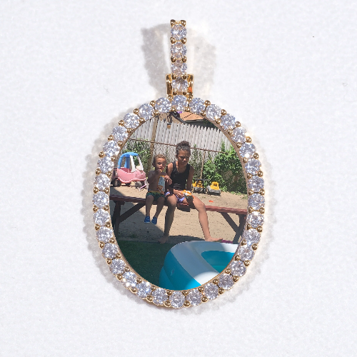 3D Oval Custom Picture Pendant