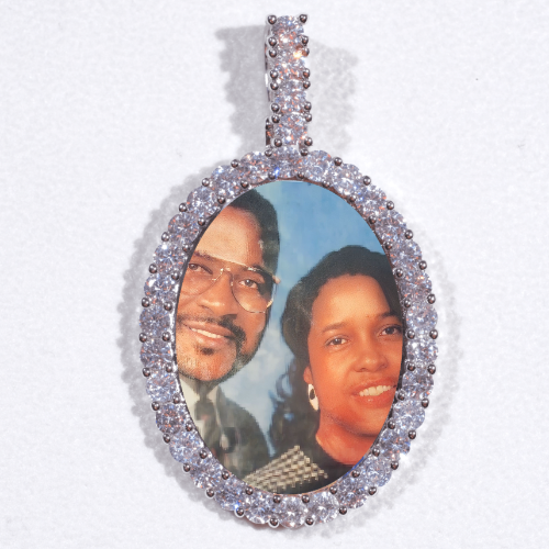 Large 3D Oval Custom Picture Pendant