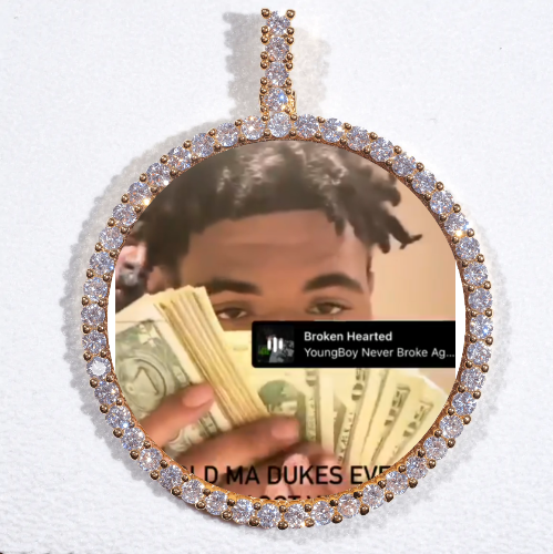 LARGE 3D CIRCLE CUSTOM PICTURE PENDANT