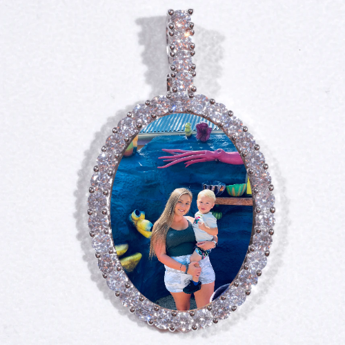 Large 3D Oval Custom Picture Pendant
