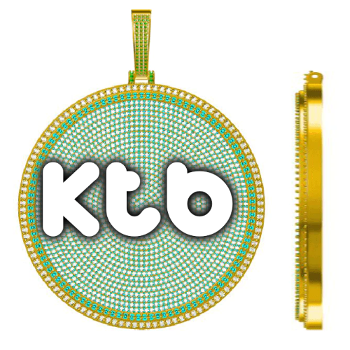 CUSTOM LETTER NECKLACE 3D BIG DISC