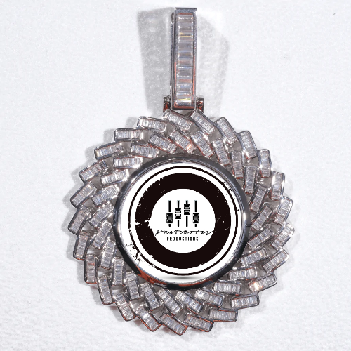 Large 3D Baguette Custom Picture Pendant