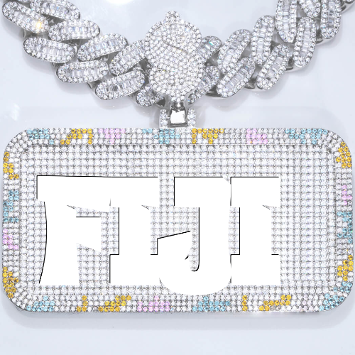 CUSTOM LETTER NECKLACE 3D COLORFUL SQUARE