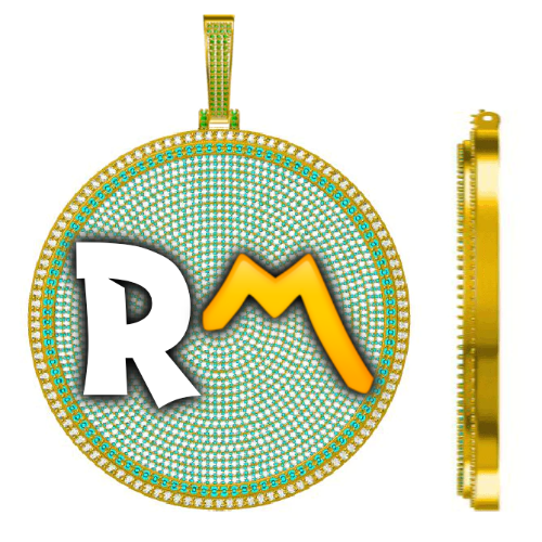 CUSTOM LETTER NECKLACE 3D BIG DISC