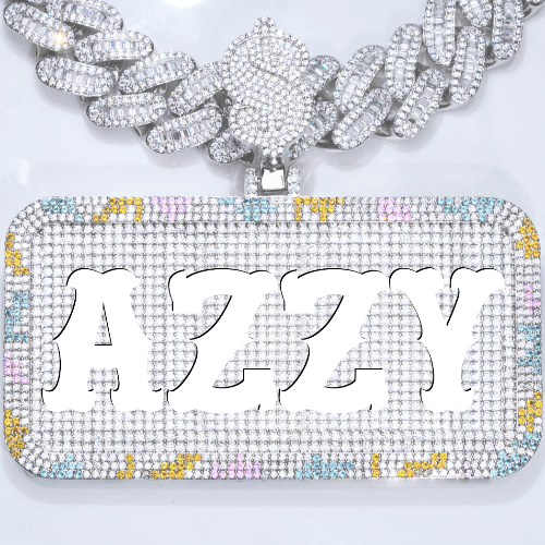 CUSTOM LETTER NECKLACE 3D COLORFUL SQUARE