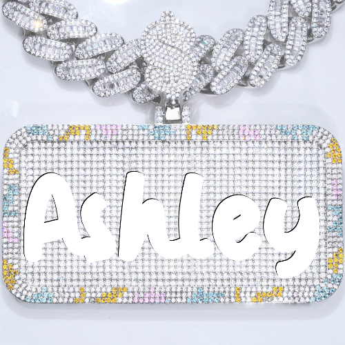 CUSTOM LETTER NECKLACE 3D COLORFUL SQUARE