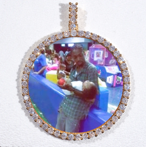 LARGE 3D CIRCLE CUSTOM PICTURE PENDANT