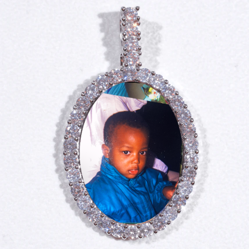 Large 3D Oval Custom Picture Pendant
