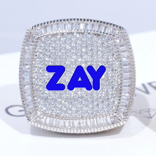 CUSTOM LETTER 3D ICED RING