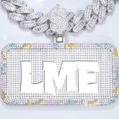 CUSTOM LETTER NECKLACE 3D COLORFUL SQUARE