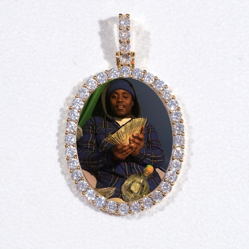 3D Oval Custom Picture Pendant