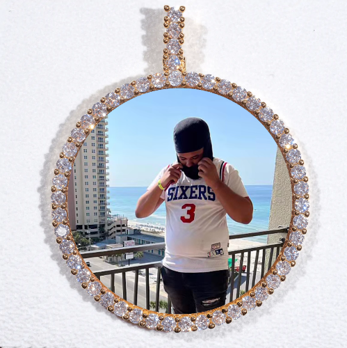 LARGE 3D CIRCLE CUSTOM PICTURE PENDANT