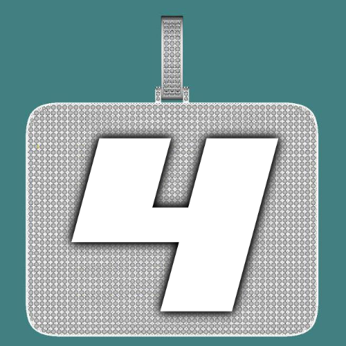 CUSTOM LETTER NECKLACE 3D BIG SQUARE