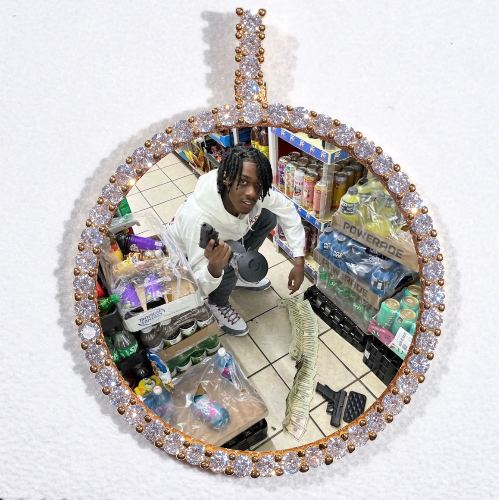LARGE 3D CIRCLE CUSTOM PICTURE PENDANT
