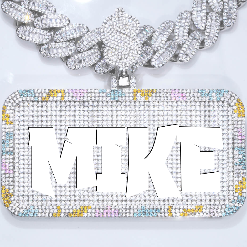 CUSTOM LETTER NECKLACE 3D COLORFUL SQUARE