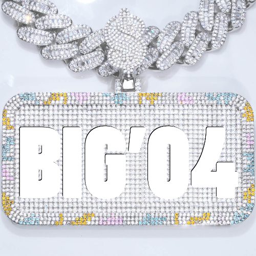 CUSTOM LETTER NECKLACE 3D COLORFUL SQUARE