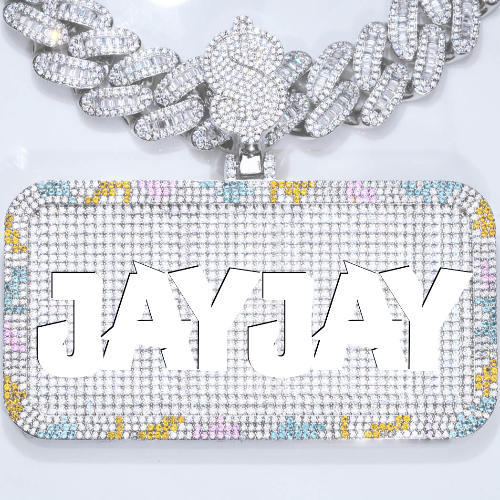 CUSTOM LETTER NECKLACE 3D COLORFUL SQUARE
