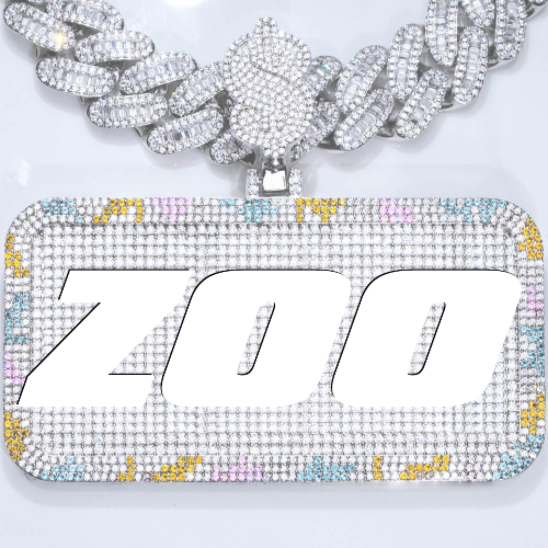 CUSTOM LETTER NECKLACE 3D COLORFUL SQUARE