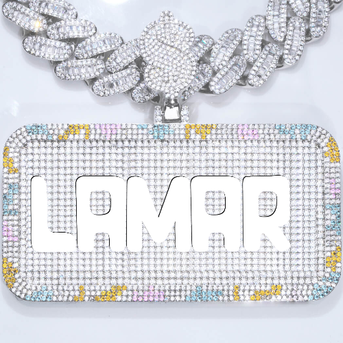 CUSTOM LETTER NECKLACE 3D COLORFUL SQUARE