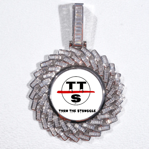 Large 3D Baguette Custom Picture Pendant
