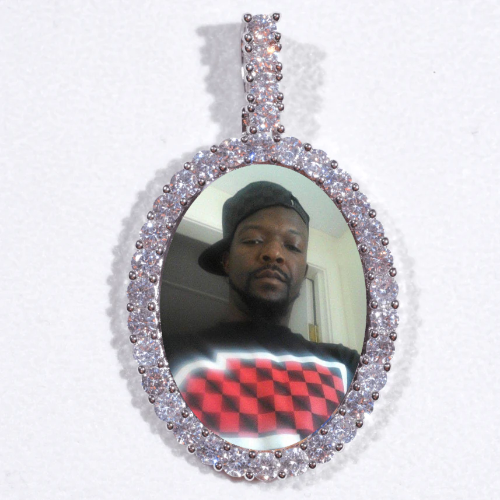 Large 3D Oval Custom Picture Pendant