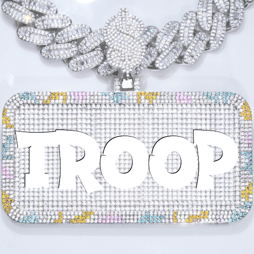 CUSTOM LETTER NECKLACE 3D COLORFUL SQUARE