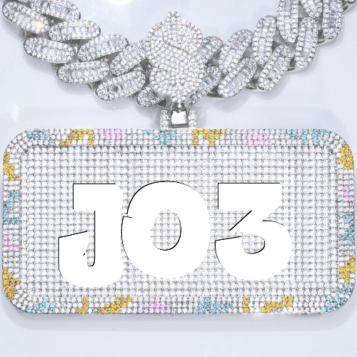 CUSTOM LETTER NECKLACE 3D COLORFUL SQUARE