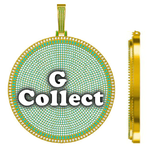 CUSTOM LETTER NECKLACE 3D BIG DISC